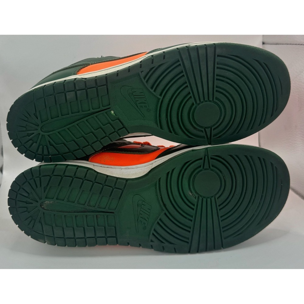 Nike Dunk Low Retro Miami Hurricanes Gorge Green/White/Orange Sz 8 DD1391-300 - Picture 4 of 10